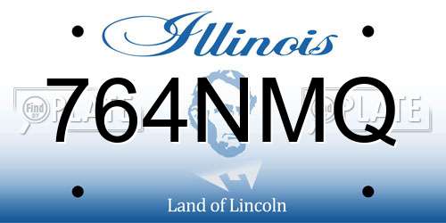 764NMQ Illinois License Plate