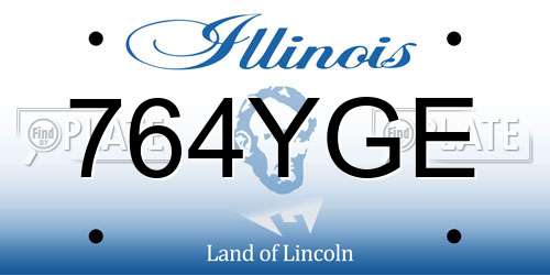 764YGE Illinois License Plate