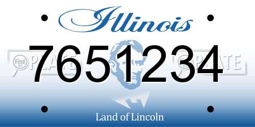 7651234 Illinois License Plate