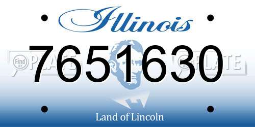7651630 Illinois License Plate