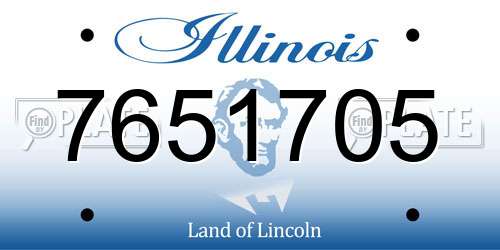 7651705 Illinois License Plate