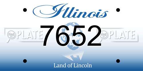 7652 Illinois License Plate