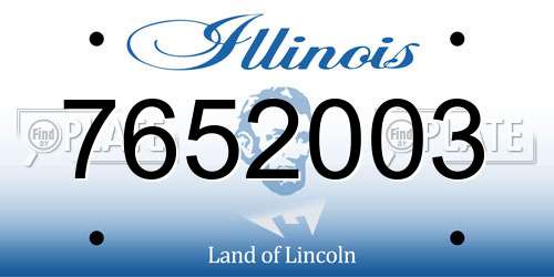 7652003 Illinois License Plate