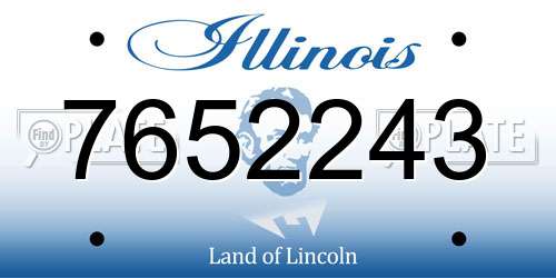 7652243 Illinois License Plate