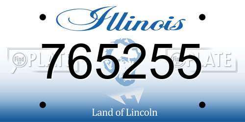 765255 Illinois License Plate