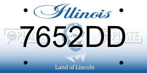 7652DD Illinois License Plate