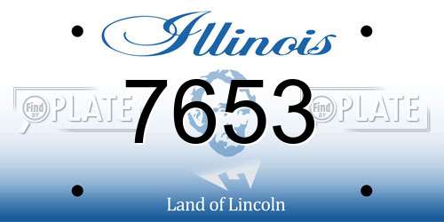 7653 Illinois License Plate