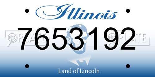 7653192 Illinois License Plate