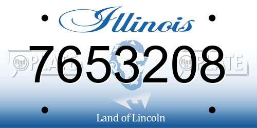 7653208 Illinois License Plate