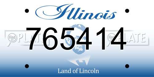 765414 Illinois License Plate