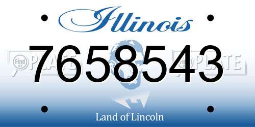 7658543 Illinois License Plate