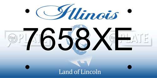 7658XE Illinois License Plate
