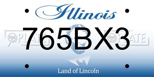 765BX3 Illinois License Plate