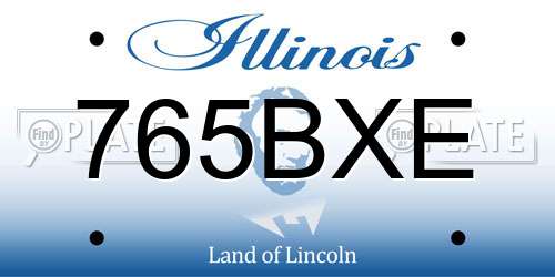 765BXE Illinois License Plate