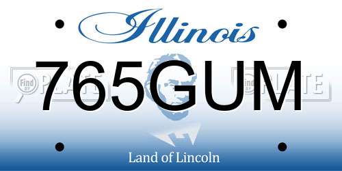 765GUM Illinois License Plate