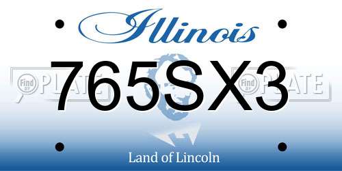 765SX3 Illinois License Plate