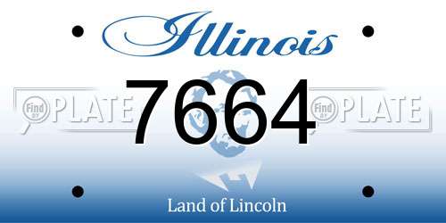 7664 Illinois License Plate