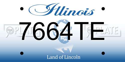 7664TE Illinois License Plate