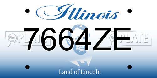 7664ZE Illinois License Plate