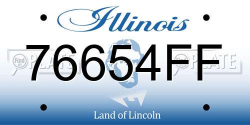76654FF Illinois License Plate