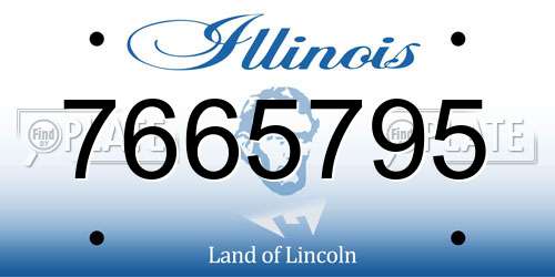 7665795 Illinois License Plate