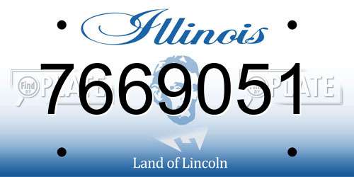 7669051 Illinois License Plate