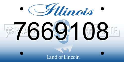 7669108 Illinois License Plate