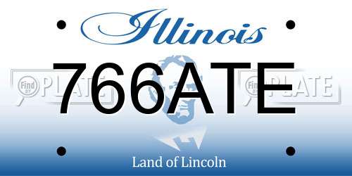 766ATE Illinois License Plate