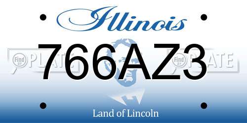 766AZ3 Illinois License Plate