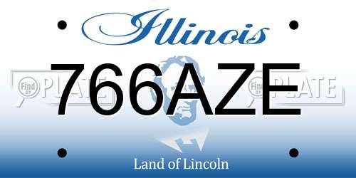 766AZE Illinois License Plate