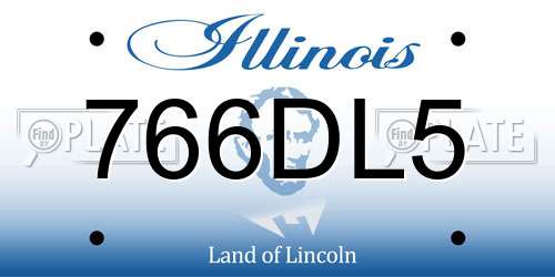 766DL5 Illinois License Plate