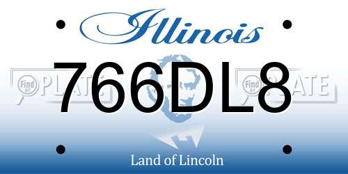 766DL8 Illinois License Plate