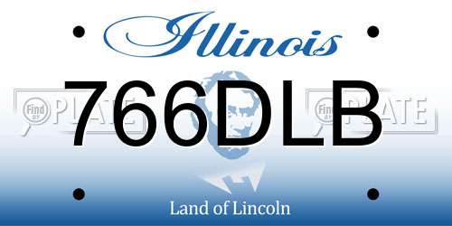 766DLB Illinois License Plate