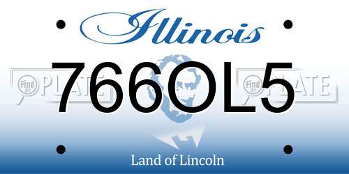 766OL5 Illinois License Plate