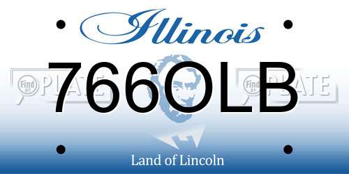 766OLB Illinois License Plate