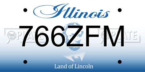 766ZFM Illinois License Plate