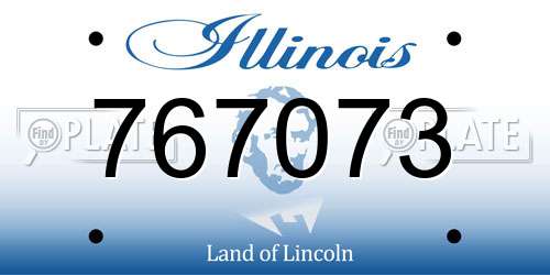 767073 Illinois License Plate