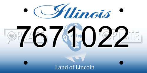 7671022 Illinois License Plate
