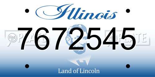 7672545 Illinois License Plate