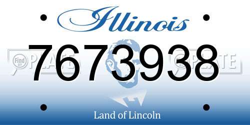 7673938 Illinois License Plate