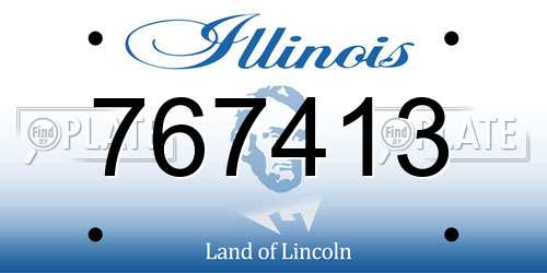 767413 Illinois License Plate