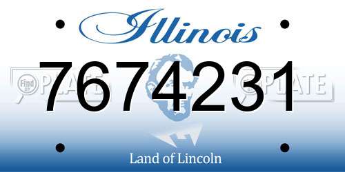 7674231 Illinois License Plate