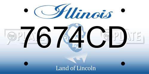 7674CD Illinois License Plate