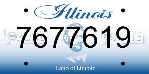 7677619 Illinois License Plate