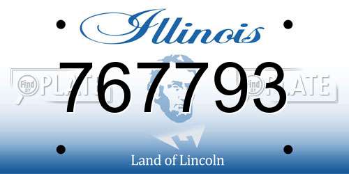 767793 Illinois License Plate