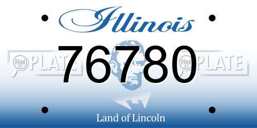 76780 Illinois License Plate