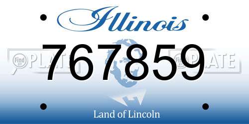 767859 Illinois License Plate
