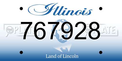 767928 Illinois License Plate