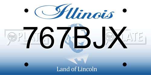 767BJX Illinois License Plate