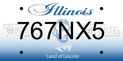 767NX5 Illinois License Plate